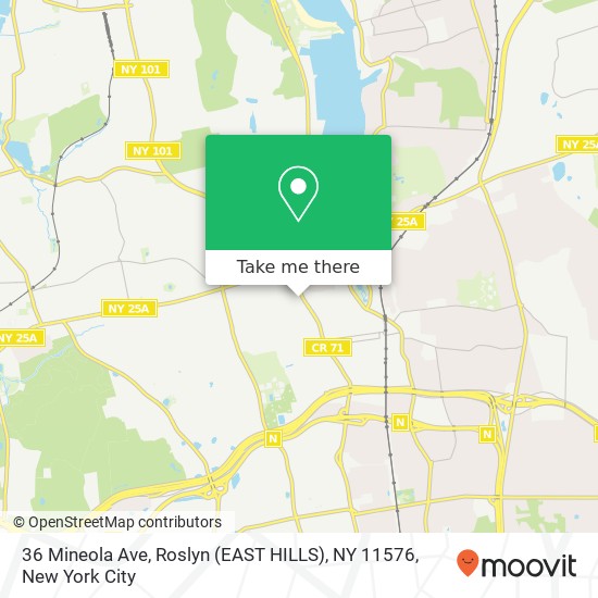 36 Mineola Ave, Roslyn (EAST HILLS), NY 11576 map