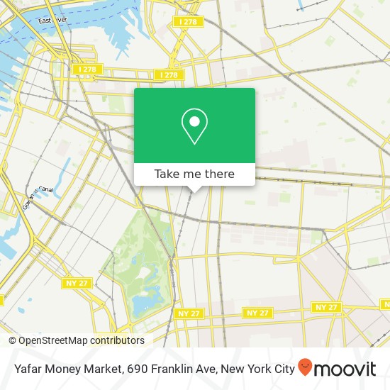 Mapa de Yafar Money Market, 690 Franklin Ave
