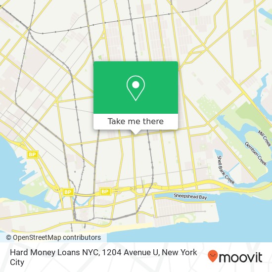 Mapa de Hard Money Loans NYC, 1204 Avenue U
