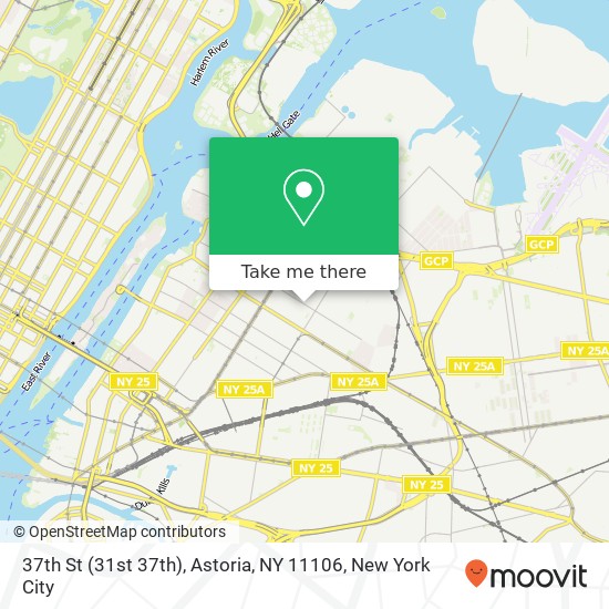 Mapa de 37th St (31st 37th), Astoria, NY 11106