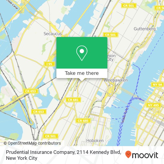 Mapa de Prudential Insurance Company, 2114 Kennedy Blvd