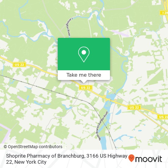 Mapa de Shoprite Pharmacy of Branchburg, 3166 US Highway 22
