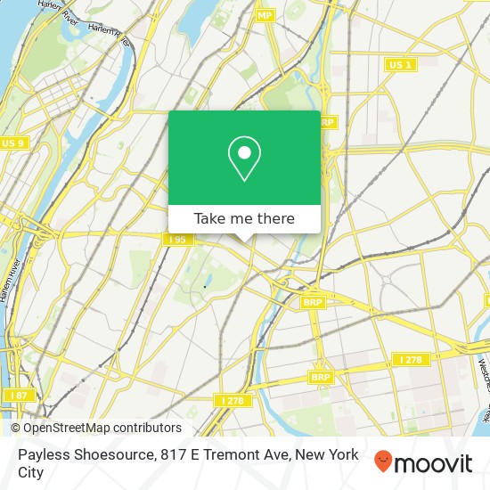 Mapa de Payless Shoesource, 817 E Tremont Ave