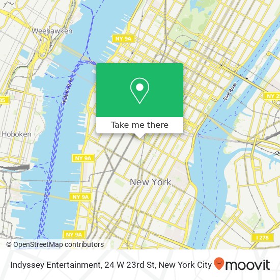 Mapa de Indyssey Entertainment, 24 W 23rd St