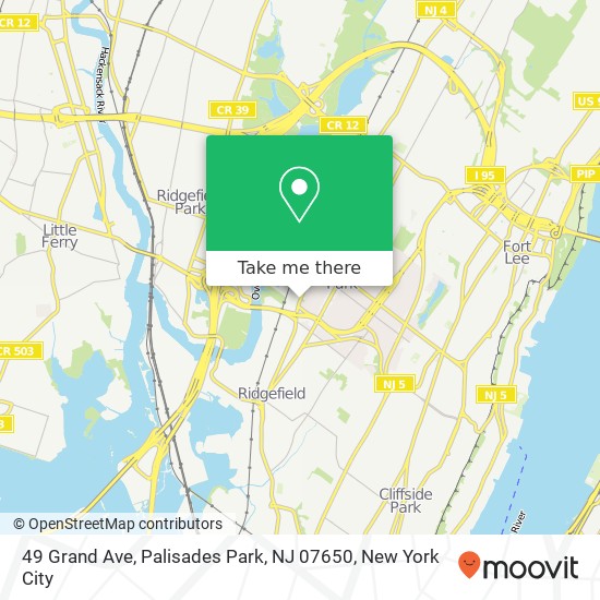 Mapa de 49 Grand Ave, Palisades Park, NJ 07650