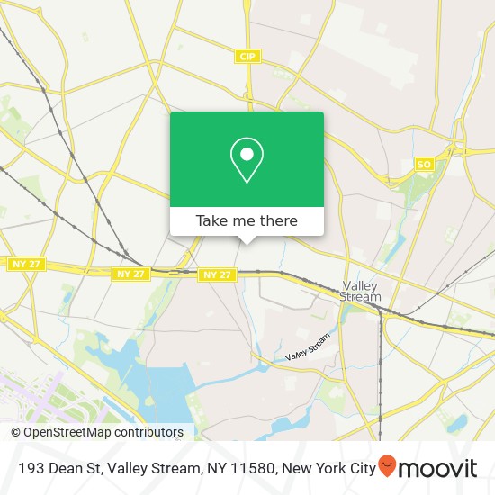 Mapa de 193 Dean St, Valley Stream, NY 11580