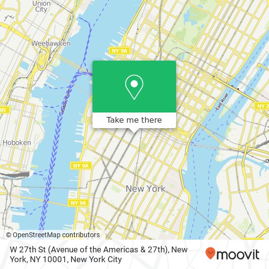 Mapa de W 27th St (Avenue of the Americas & 27th), New York, NY 10001
