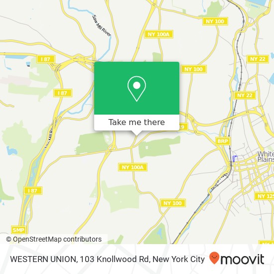 Mapa de WESTERN UNION, 103 Knollwood Rd