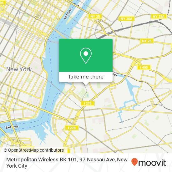 Mapa de Metropolitan Wireless BK 101, 97 Nassau Ave