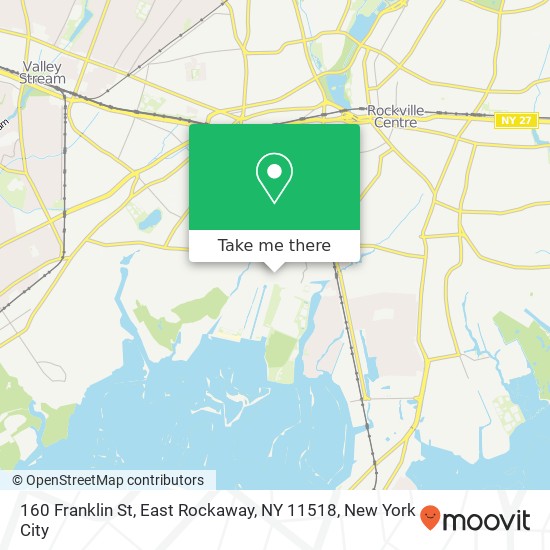 Mapa de 160 Franklin St, East Rockaway, NY 11518