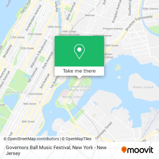 Mapa de Governors Ball Music Festival