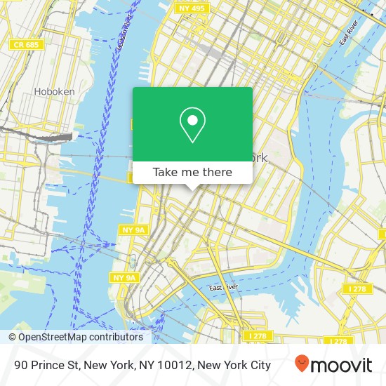 Mapa de 90 Prince St, New York, NY 10012