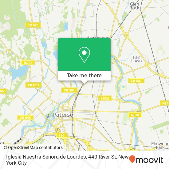 Mapa de Iglesia Nuestra Señora de Lourdes, 440 River St