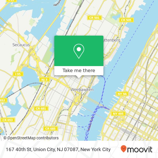 Mapa de 167 40th St, Union City, NJ 07087