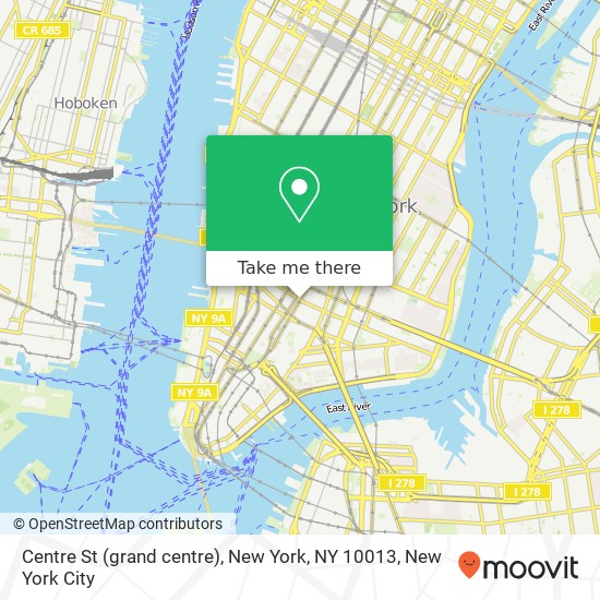 Mapa de Centre St (grand centre), New York, NY 10013