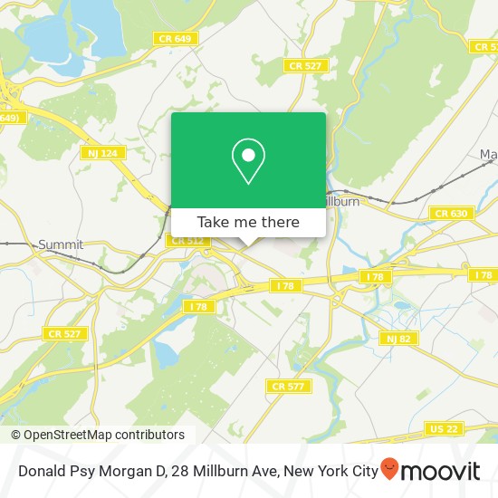 Mapa de Donald Psy Morgan D, 28 Millburn Ave