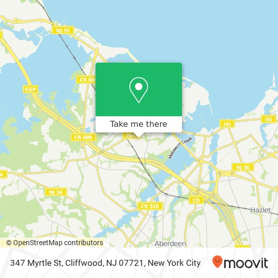 347 Myrtle St, Cliffwood, NJ 07721 map