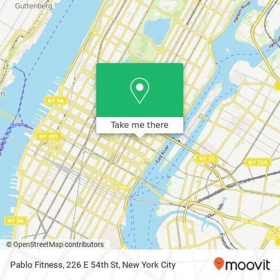 Pablo Fitness, 226 E 54th St map