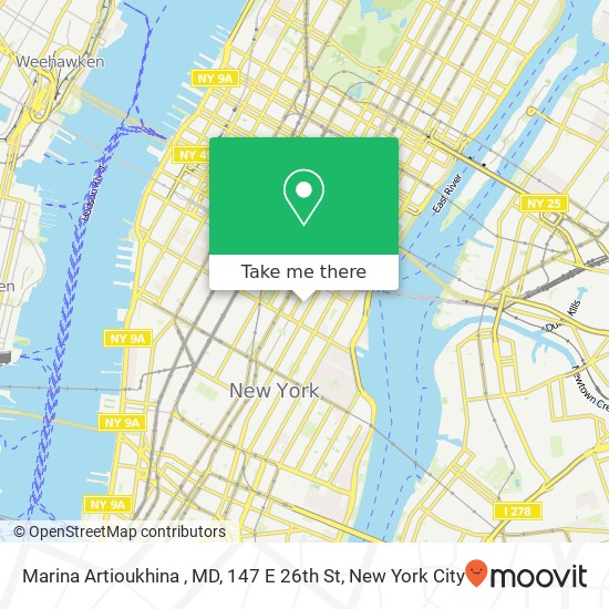 Mapa de Marina Artioukhina , MD, 147 E 26th St
