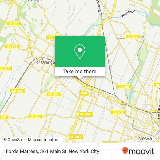 Mapa de Fords Matress, 361 Main St