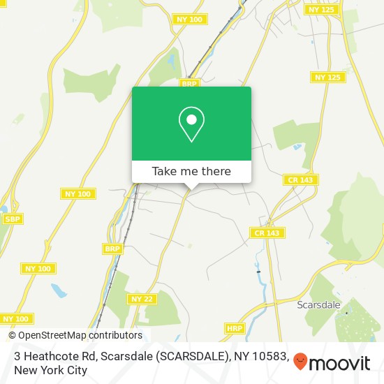 Mapa de 3 Heathcote Rd, Scarsdale (SCARSDALE), NY 10583