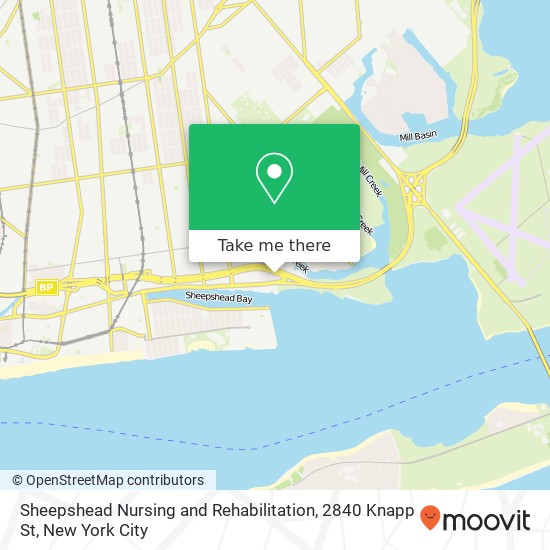 Mapa de Sheepshead Nursing and Rehabilitation, 2840 Knapp St