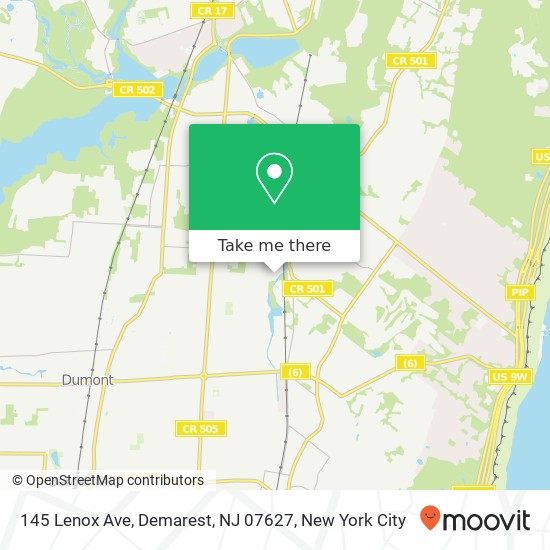 Mapa de 145 Lenox Ave, Demarest, NJ 07627