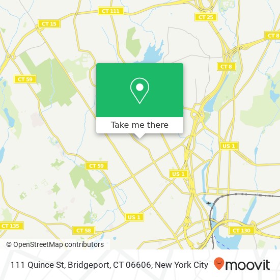 Mapa de 111 Quince St, Bridgeport, CT 06606