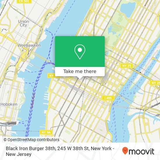 Mapa de Black Iron Burger 38th, 245 W 38th St