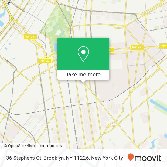Mapa de 36 Stephens Ct, Brooklyn, NY 11226