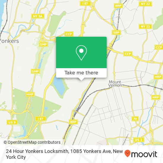 Mapa de 24 Hour Yonkers Locksmith, 1085 Yonkers Ave