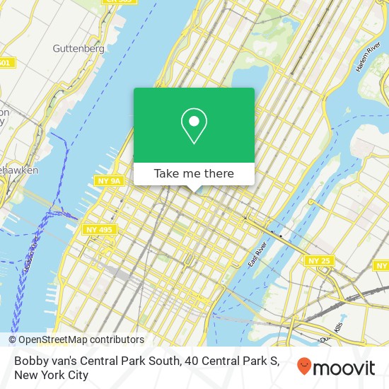 Bobby van's Central Park South, 40 Central Park S map