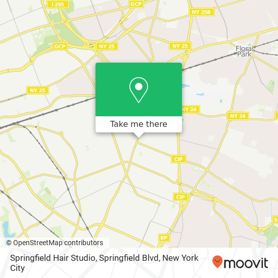 Springfield Hair Studio, Springfield Blvd map