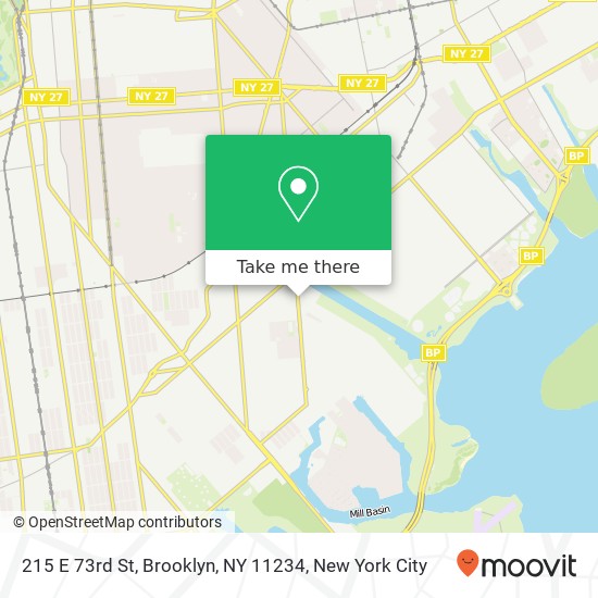 Mapa de 215 E 73rd St, Brooklyn, NY 11234