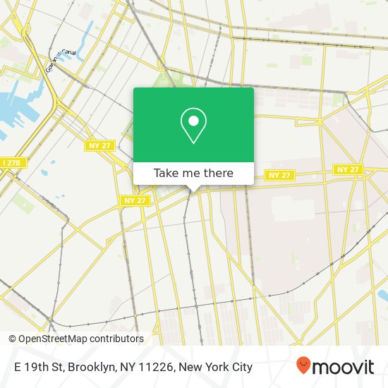Mapa de E 19th St, Brooklyn, NY 11226