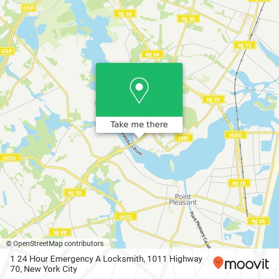 Mapa de 1 24 Hour Emergency A Locksmith, 1011 Highway 70