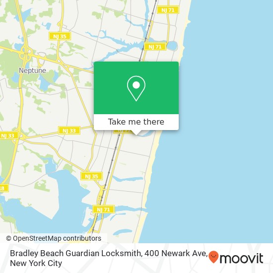 Bradley Beach Guardian Locksmith, 400 Newark Ave map