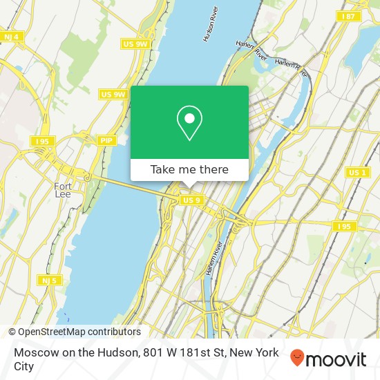 Moscow on the Hudson, 801 W 181st St map