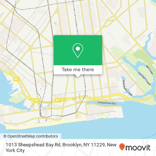 Mapa de 1013 Sheepshead Bay Rd, Brooklyn, NY 11229