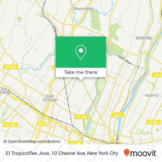 Mapa de El Tropicoffee Jose, 10 Chester Ave
