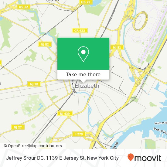 Mapa de Jeffrey Srour DC, 1139 E Jersey St