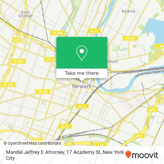 Mandel Jeffrey E Attorney, 17 Academy St map