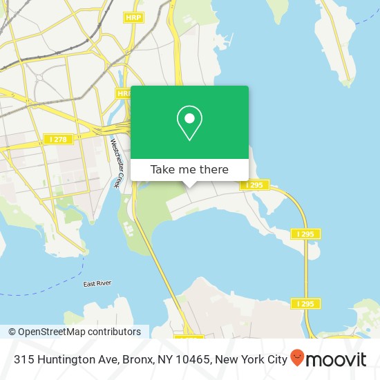 Mapa de 315 Huntington Ave, Bronx, NY 10465