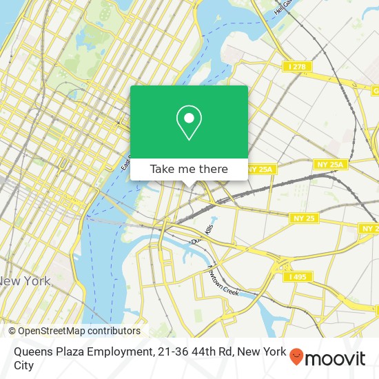 Mapa de Queens Plaza Employment, 21-36 44th Rd