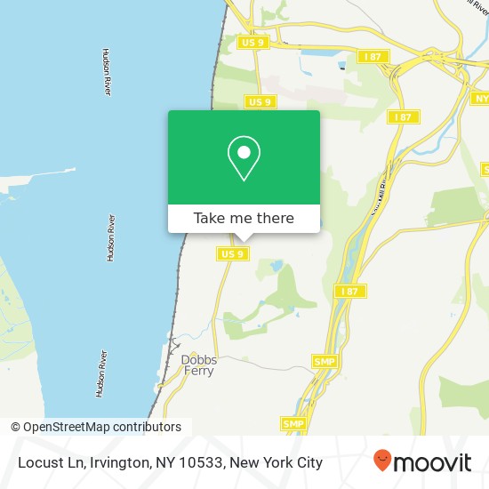 Mapa de Locust Ln, Irvington, NY 10533