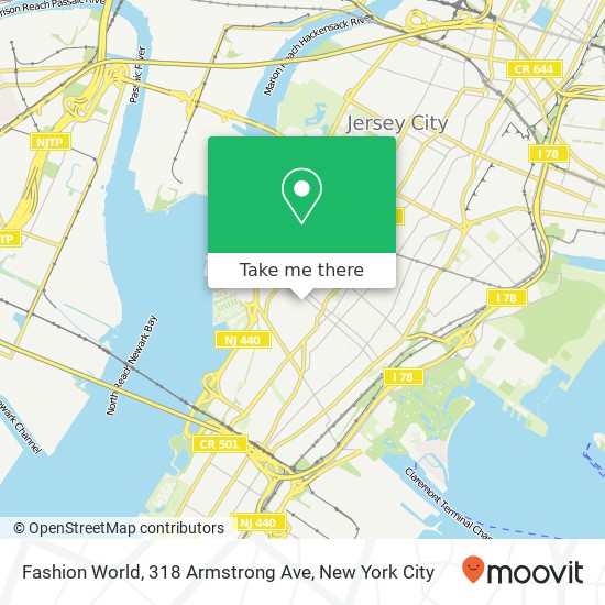 Mapa de Fashion World, 318 Armstrong Ave