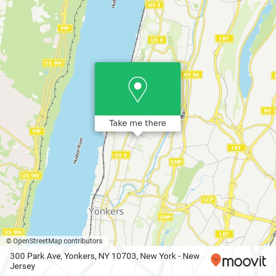 Mapa de 300 Park Ave, Yonkers, NY 10703