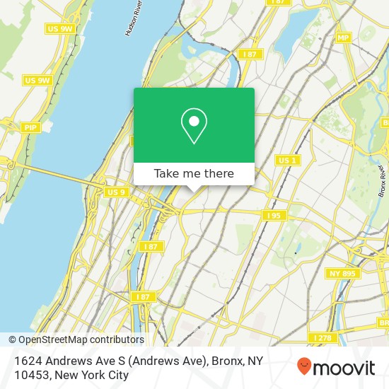 Mapa de 1624 Andrews Ave S (Andrews Ave), Bronx, NY 10453