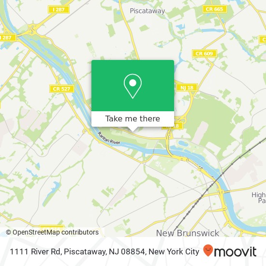 Mapa de 1111 River Rd, Piscataway, NJ 08854