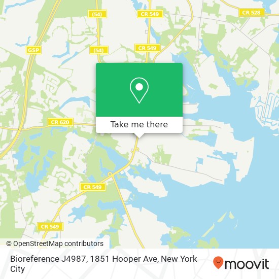Mapa de Bioreference J4987, 1851 Hooper Ave